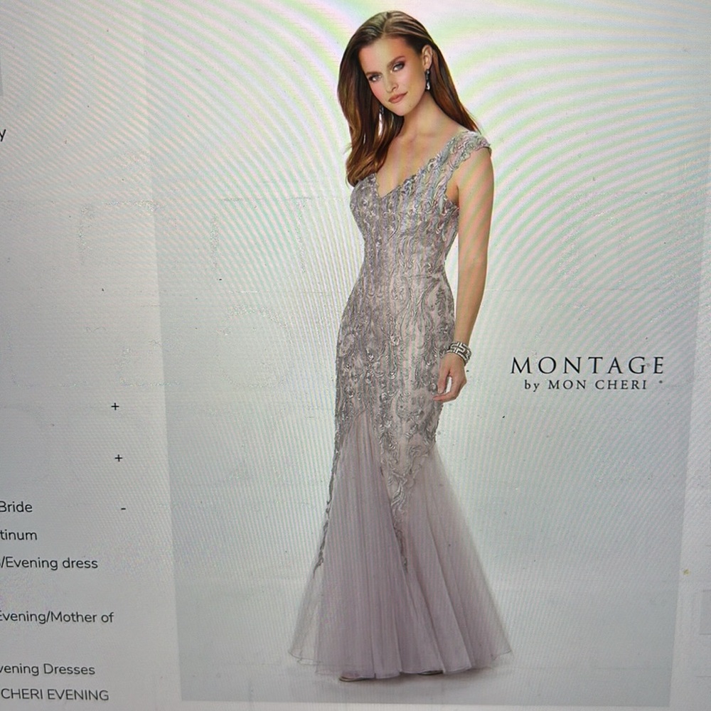 Montage by Mon Cheri Mermaid Style Gown with Lace & Tulle